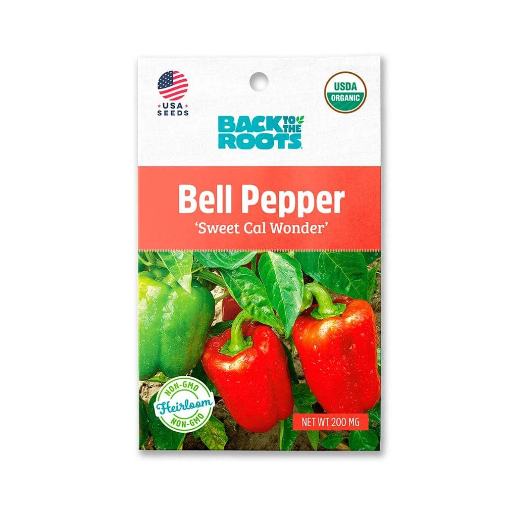 New β€οΈ Organic Sweet Cal Wonder Bell Pepper Seed (1-Pack) by Back to the Roots π 1 New β€οΈ Organic Sweet Cal Wonder Bell Pepper Seed (1-Pack) by Back to the Roots π