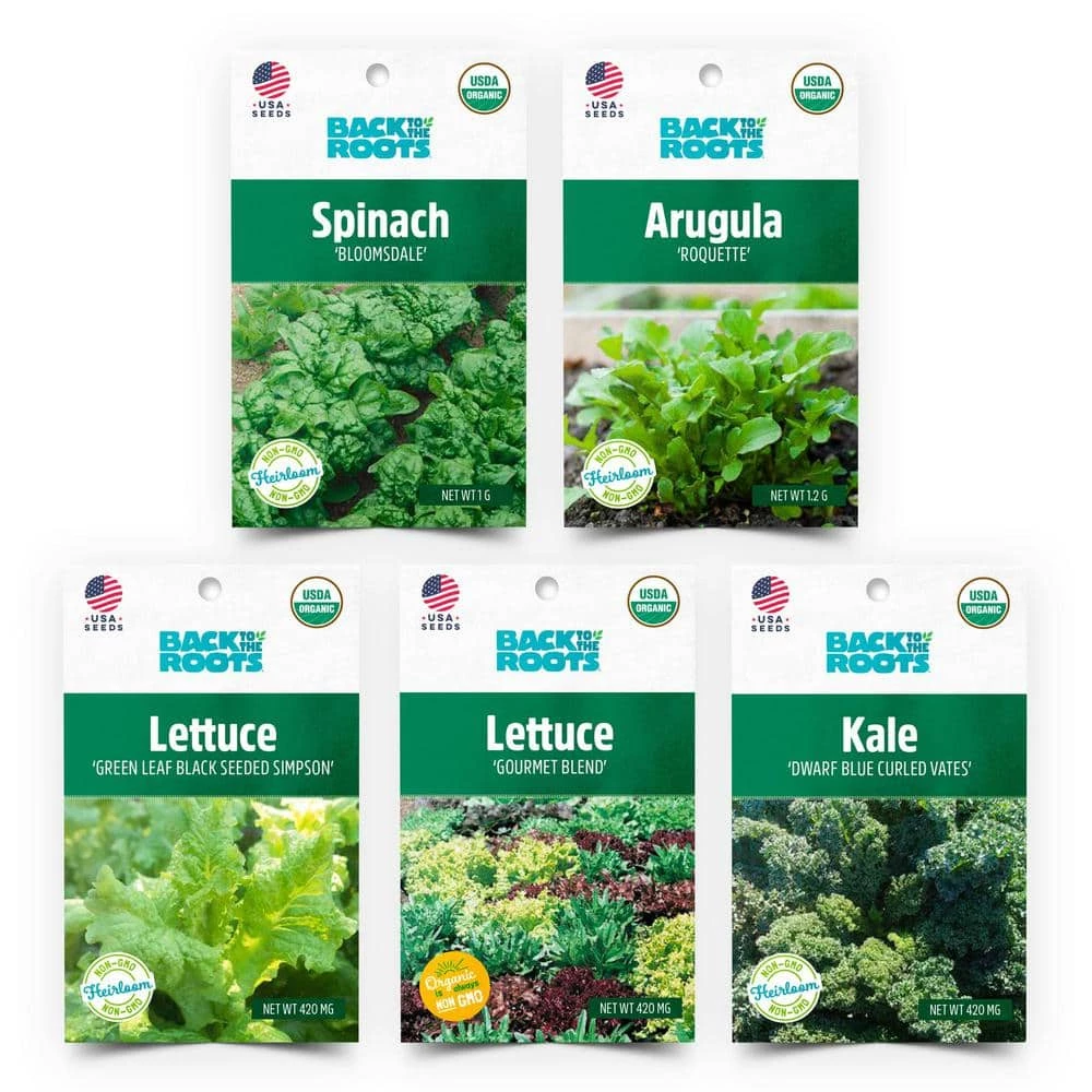 Flash Sale βοΈ Organic Leafy Greens Vegetable Seeds Variety (5-Pack) by Back to the Roots π 1 Flash Sale βοΈ Organic Leafy Greens Vegetable Seeds Variety (5-Pack) by Back to the Roots π