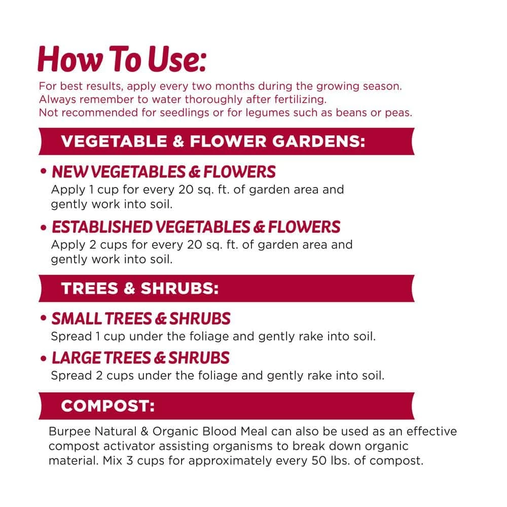 Buy π Natural & Organic 3 lbs. Blood Meal Granule Plant Food (3-Pack) by Burpee π 4 Buy π Natural & Organic 3 lbs. Blood Meal Granule Plant Food (3-Pack) by Burpee π - Image 4