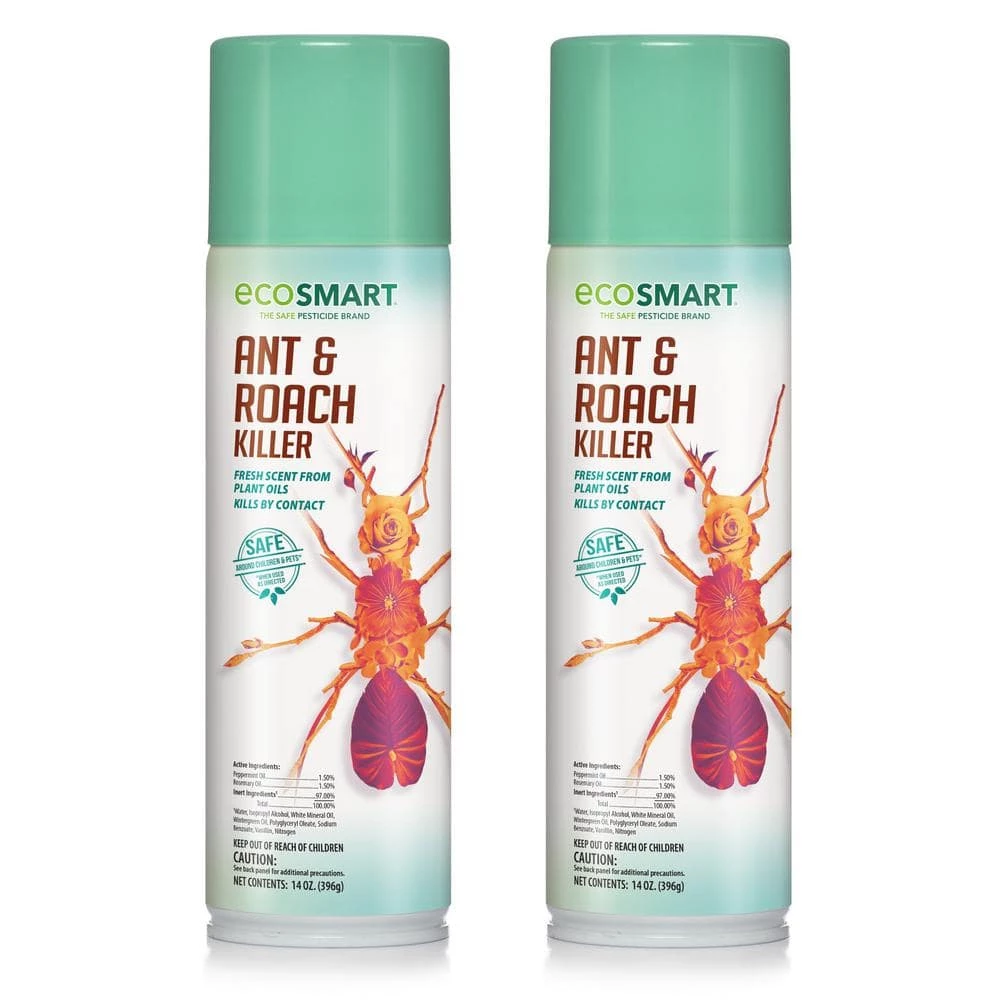 Deals ⌛ 14 oz. Natural Ant and Roach Killer with Plant-Based Rosemary Oil and Peppermint Oil, Aerosol Spray Can (2-Pack) by EcoSmart ⌛ 1 Deals ⌛ 14 oz. Natural Ant and Roach Killer with Plant-Based Rosemary Oil and Peppermint Oil, Aerosol Spray Can (2-Pack) by EcoSmart ⌛