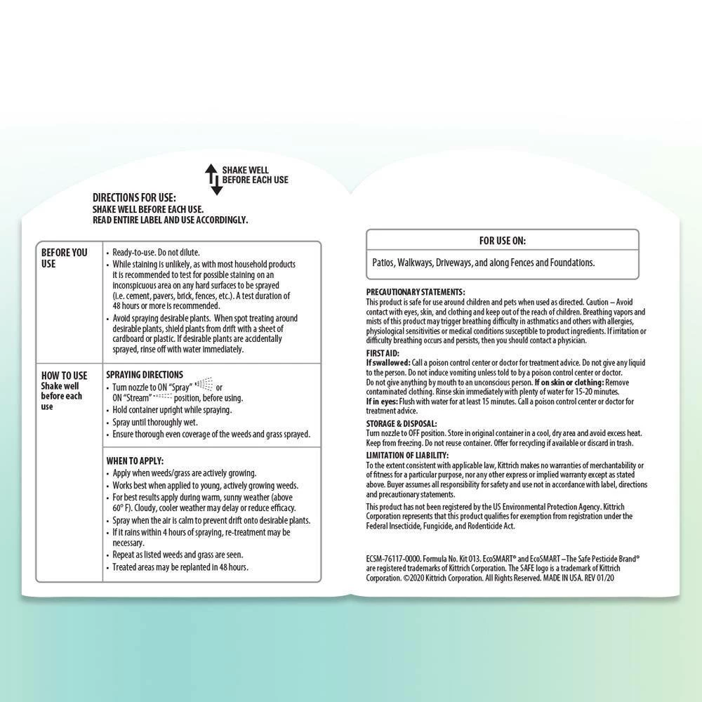 Hot Sale β€οΈ 64 oz. Natural, Glyphosate-Free Weed and Grass Killer with Plant-Based Rosemary Oil, Ready-To-Use Spray Bottle by EcoSmart π 5 Hot Sale β€οΈ 64 oz. Natural, Glyphosate-Free Weed and Grass Killer with Plant-Based Rosemary Oil, Ready-To-Use Spray Bottle by EcoSmart π - Image 5