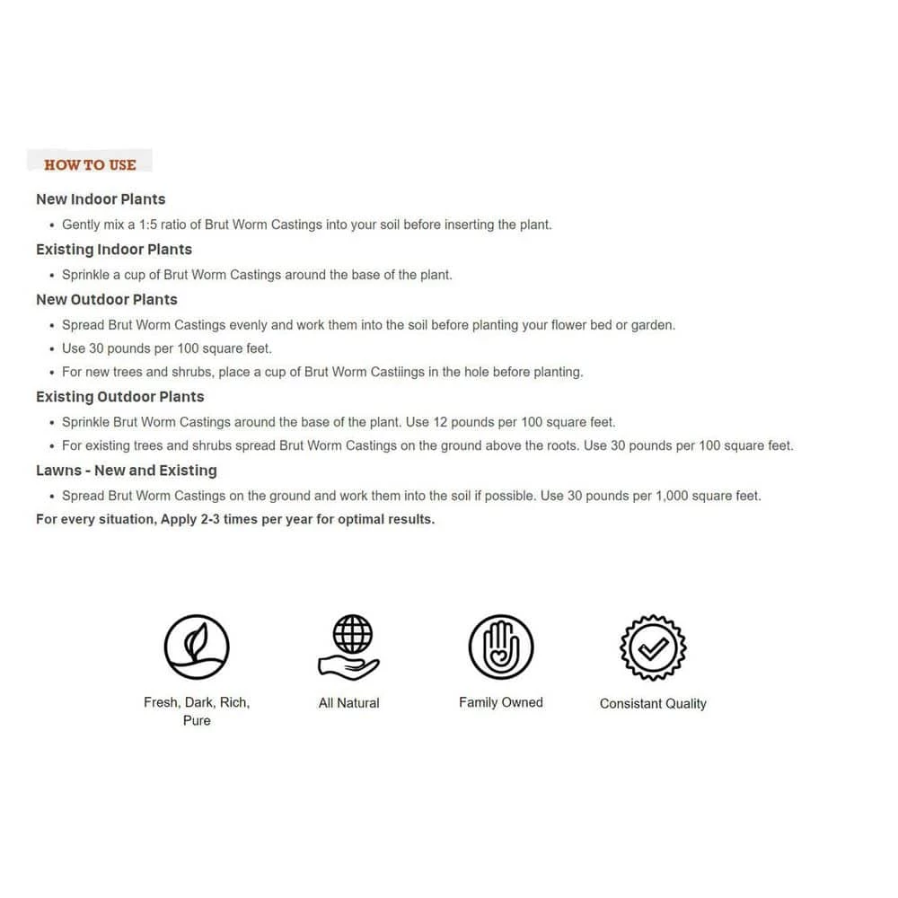 Best reviews of π Organic Worm Castings Soil Builder, 30 Pound Bag (10-Pack) by Brut Worm Farms π€© 4 Best reviews of π Organic Worm Castings Soil Builder, 30 Pound Bag (10-Pack) by Brut Worm Farms π€© - Image 4