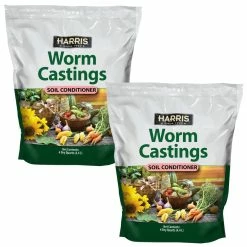 Coupon ⭐ 4 Qt. Worm Castings Premium Soil Conditioner (2-Pack) by Harris 🎁