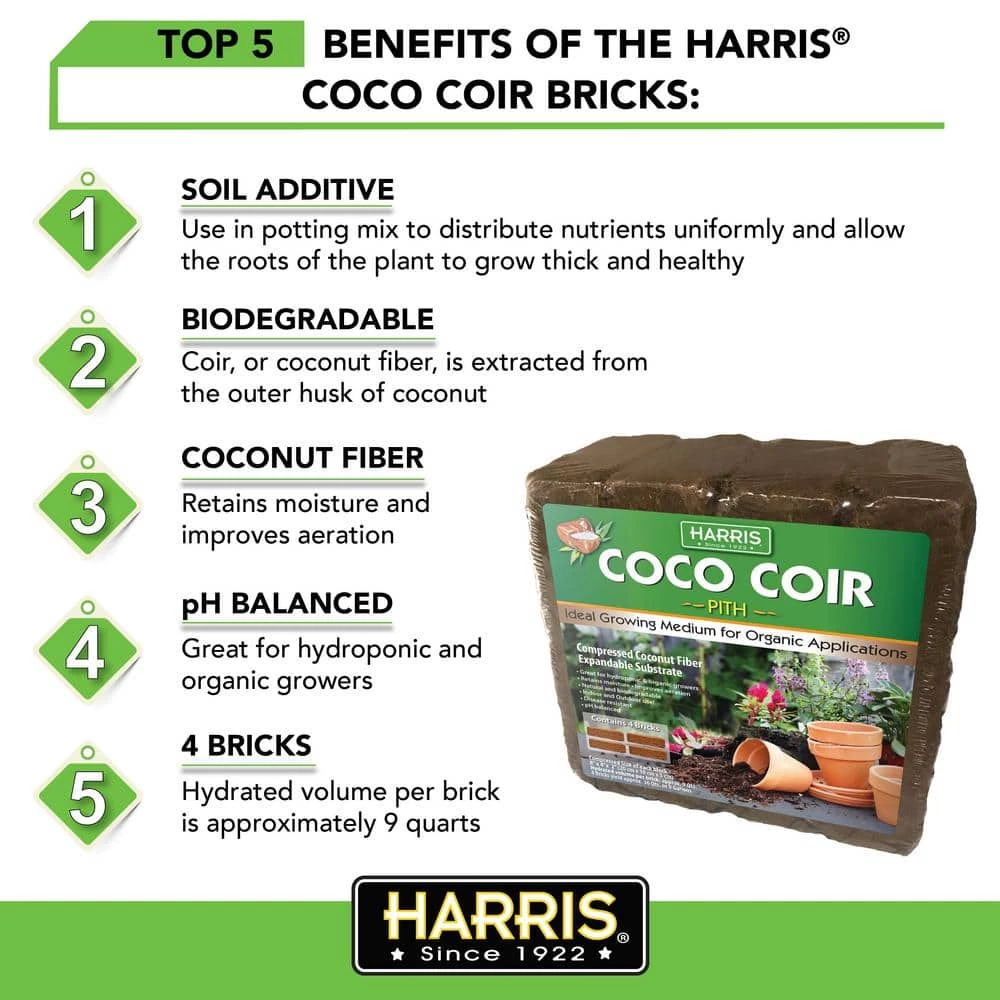Best reviews of π₯° 9 Gal. Expanding Coco Coir Pith (4 Brick pack) & 4Qt. Succulent and Cactus Potting Soil Mix by Harris π 5 Best reviews of π₯° 9 Gal. Expanding Coco Coir Pith (4 Brick pack) & 4Qt. Succulent and Cactus Potting Soil Mix by Harris π - Image 5