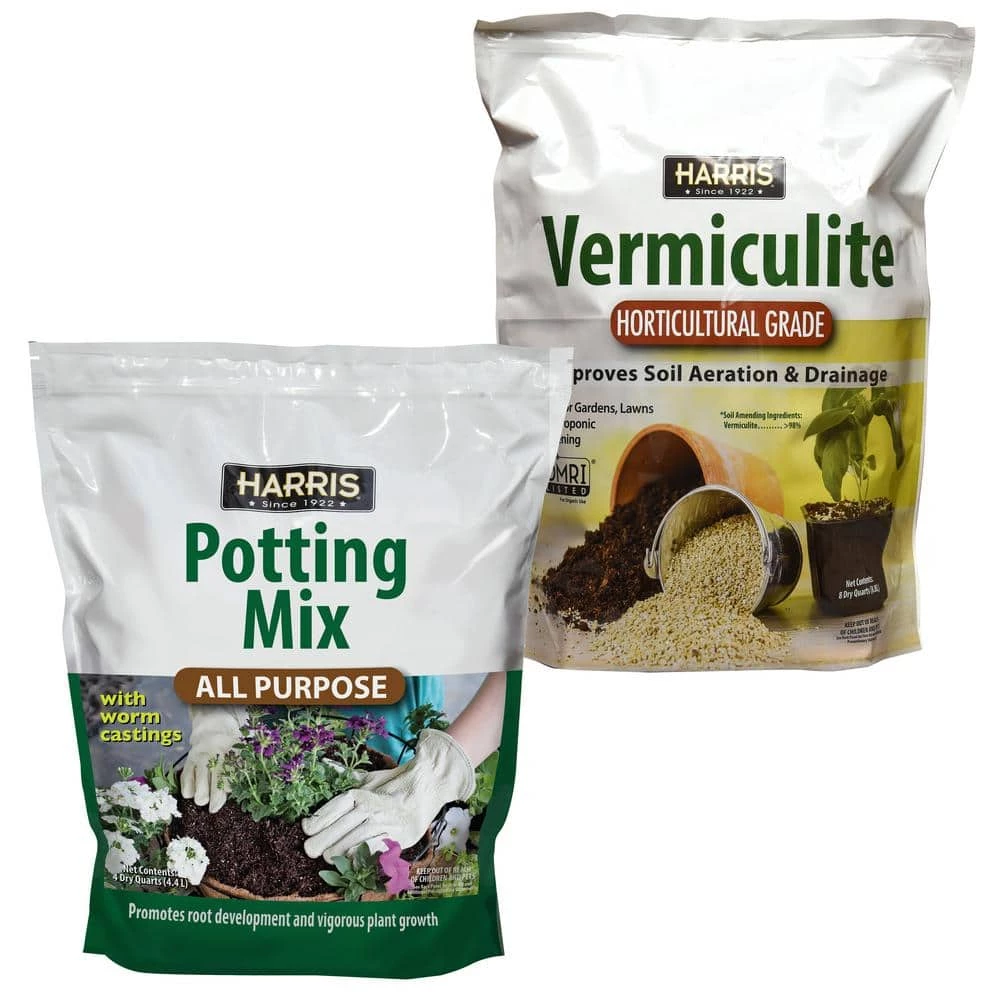 Deals 𧨠8 Qt. Premium Horticultural Vermiculite for Indoor Plants and 4 Qt. All Purpose Potting Soil Mix with Worm Castings by Harris β€οΈ 1 Deals 𧨠8 Qt. Premium Horticultural Vermiculite for Indoor Plants and 4 Qt. All Purpose Potting Soil Mix with Worm Castings by Harris β€οΈ
