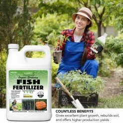 Outlet 💯 128 oz. Organic Liquid Fish Fertilizer for Plants and 360-Degree Angle Spray Bottle Value Pack by Harris ❤️ -Organic Gardening Shop harris organic plant food fish128 360f 4f 1000