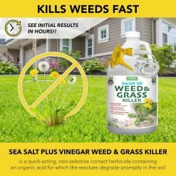 Flash Sale 🧨 128 oz. Sea Salt Weed and Grass Killer by Harris ⌛ -Organic Gardening Shop harris organic weed killer seaweed 128 4f 1000
