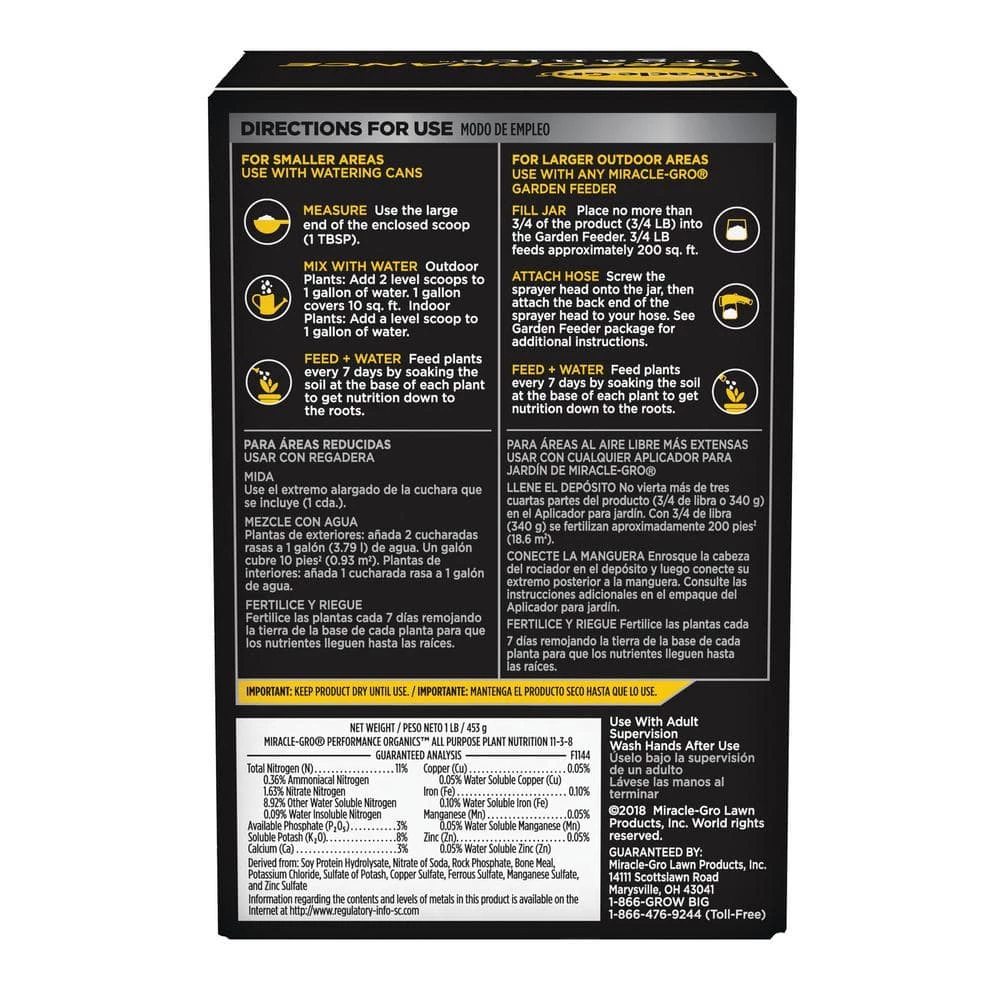 Outlet ✔️ 1 lb. Miracle Gro Performance Organics All Purpose Plant Nutrition by Miracle-Gro ❤️ 8 Outlet ✔️ 1 lb. Miracle Gro Performance Organics All Purpose Plant Nutrition by Miracle-Gro ❤️ - Image 8