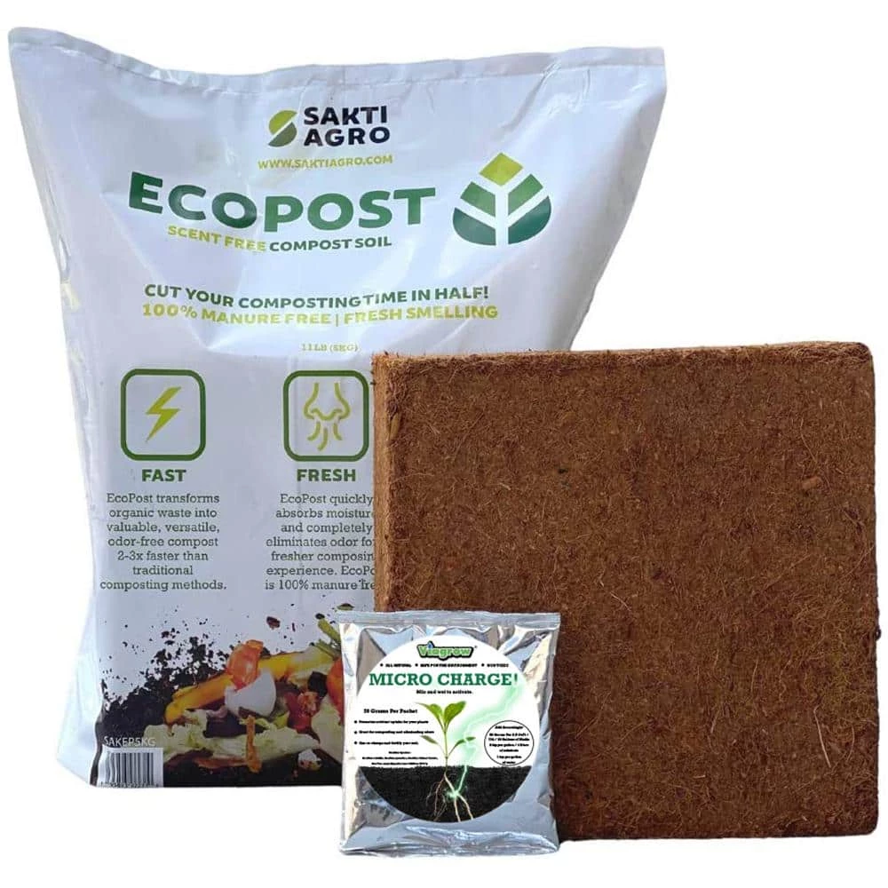 Outlet π 2.8 cu. ft. Sakti Agro EcoPost Compost Soil Scent Free Coconut Coir Expanding Block (100 l) by Viagrow π 1 Outlet π 2.8 cu. ft. Sakti Agro EcoPost Compost Soil Scent Free Coconut Coir Expanding Block (100 l) by Viagrow π