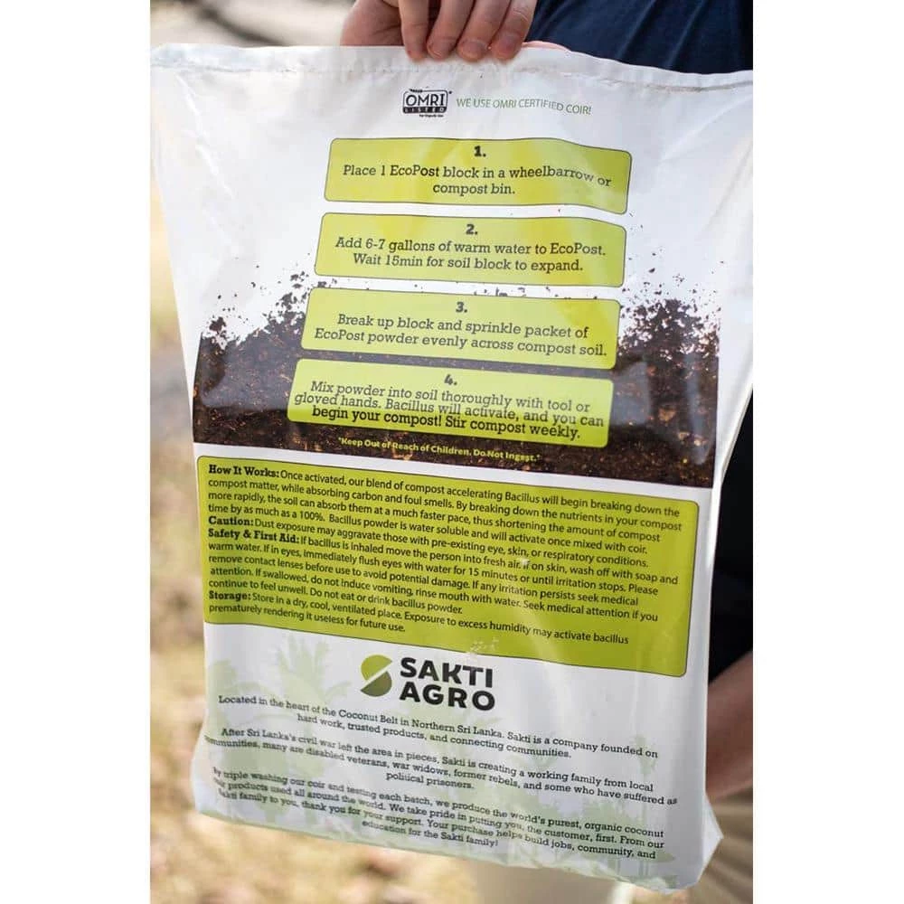 Outlet π 2.8 cu. ft. Sakti Agro EcoPost Compost Soil Scent Free Coconut Coir Expanding Block (100 l) by Viagrow π 6 Outlet π 2.8 cu. ft. Sakti Agro EcoPost Compost Soil Scent Free Coconut Coir Expanding Block (100 l) by Viagrow π - Image 6