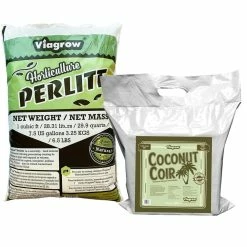 Cheap 💯 5 kg Coir Block With 1 Cubic Ft Horticultural Perlite (Makes 3.4 cu. Ft./25.4 Gal./101 Qts) by Viagrow 🌟