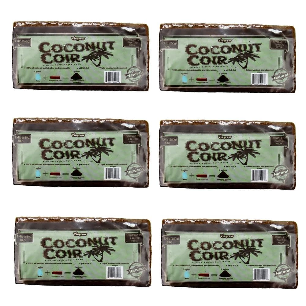 Top 10 π 1.4 lbs./650g Premium Coco Coir, Soilless Grow Media, Coconut Coir Brick (6-Pack) by Viagrow π 1 Top 10 π 1.4 lbs./650g Premium Coco Coir, Soilless Grow Media, Coconut Coir Brick (6-Pack) by Viagrow π