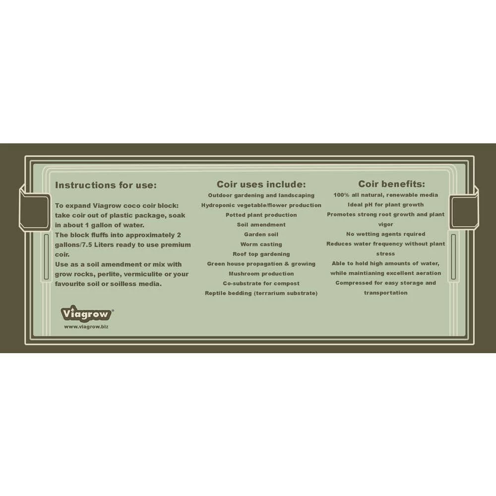Top 10 π 1.4 lbs./650g Premium Coco Coir, Soilless Grow Media, Coconut Coir Brick (6-Pack) by Viagrow π 8 Top 10 π 1.4 lbs./650g Premium Coco Coir, Soilless Grow Media, Coconut Coir Brick (6-Pack) by Viagrow π - Image 8