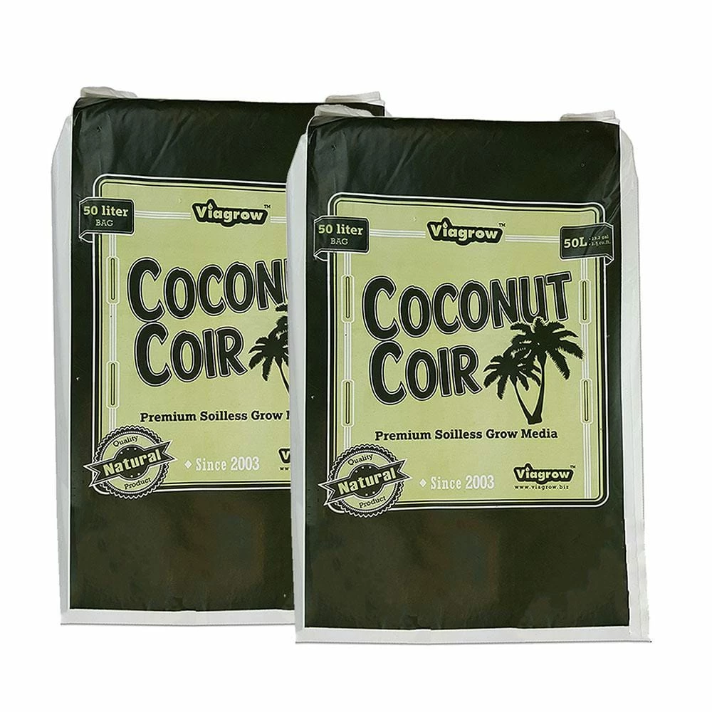 Buy π 1.5 cu. ft. Coco Coir Fluffed Coconut Pith Fiber Soilless Grow Media Bag (2-pack/100 liters total) by Viagrow π 1 Buy π 1.5 cu. ft. Coco Coir Fluffed Coconut Pith Fiber Soilless Grow Media Bag (2-pack/100 liters total) by Viagrow π