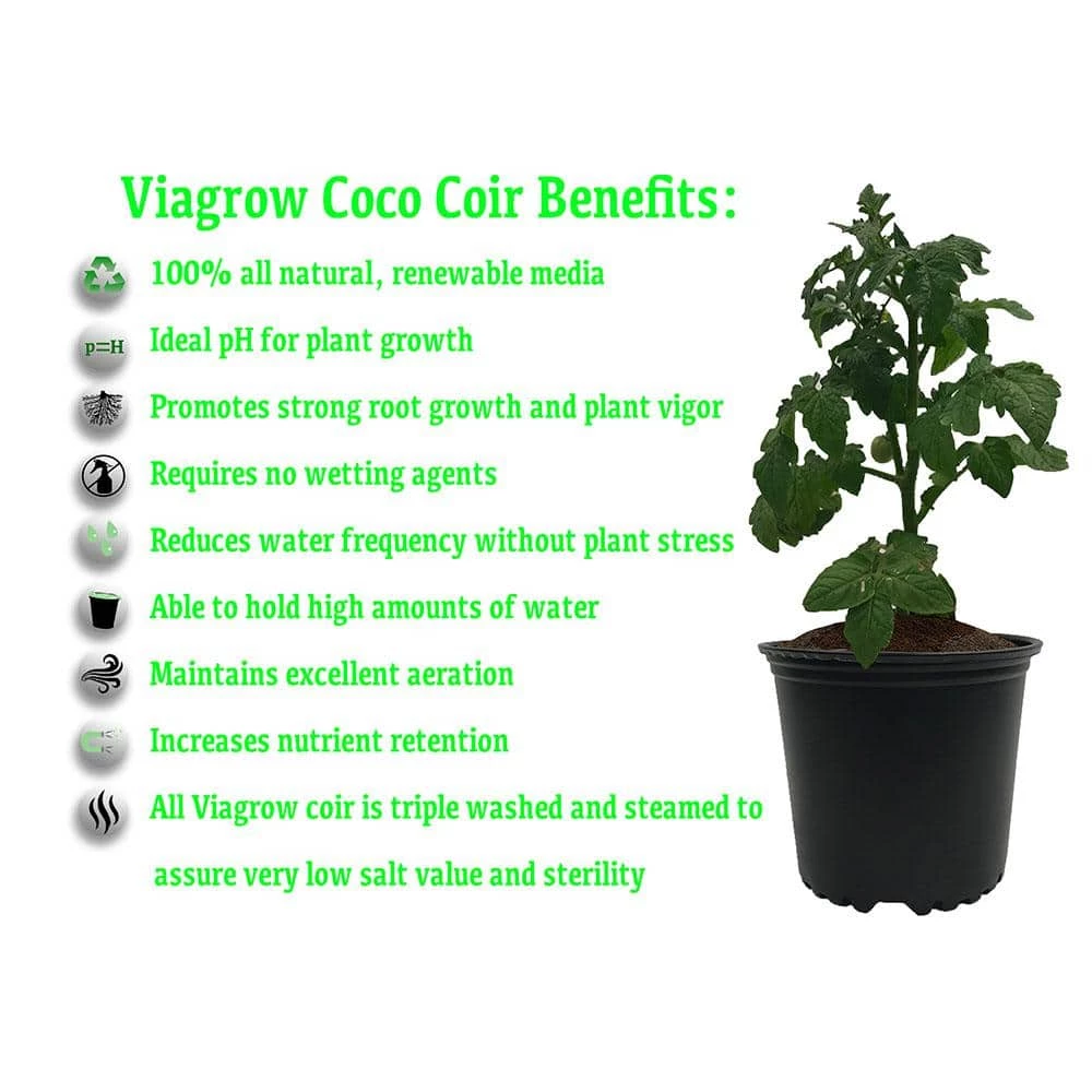 Buy π 1.5 cu. ft. Coco Coir Fluffed Coconut Pith Fiber Soilless Grow Media Bag (2-pack/100 liters total) by Viagrow π 2 Buy π 1.5 cu. ft. Coco Coir Fluffed Coconut Pith Fiber Soilless Grow Media Bag (2-pack/100 liters total) by Viagrow π - Image 2